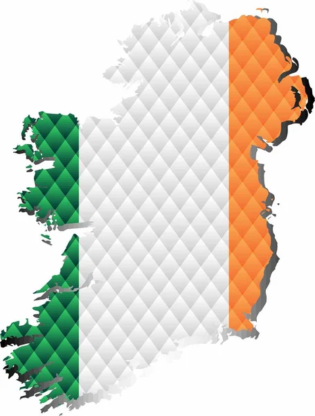 Mozaïekkaart Van Ierland Illustratie Kaart Met Drie Dimensies Van Ierland — Stockvector