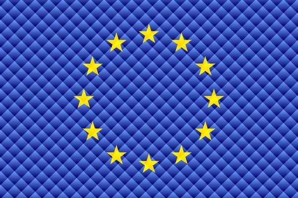 Bandeira Mosaico União Europeia Ilustração Bandeira Tridimensional União Europeia —  Vetores de Stock