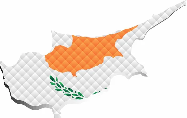 Mozaiková Mapa Kypru Ilustrace Trojrozměrná Mapa Kypru — Stockový vektor