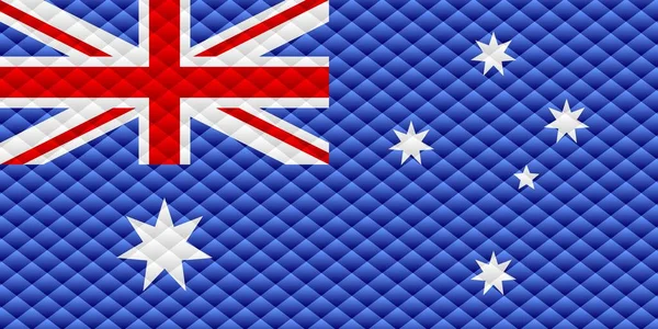 Australiens Mosaikflagga Illustration Australiens Tredimensionella Flagga — Stock vektor