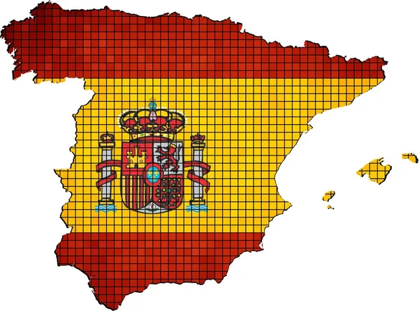 西班牙地图 grunge 马赛克 — 图库矢量图片