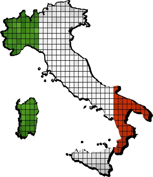 Italia mapa grunge mosaico — Vector de stock