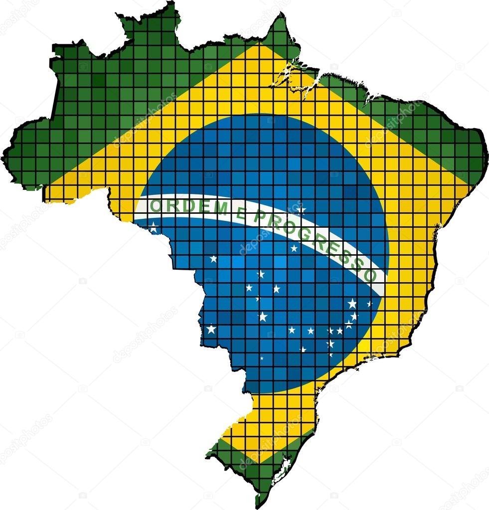 Brazil map grunge mosaic