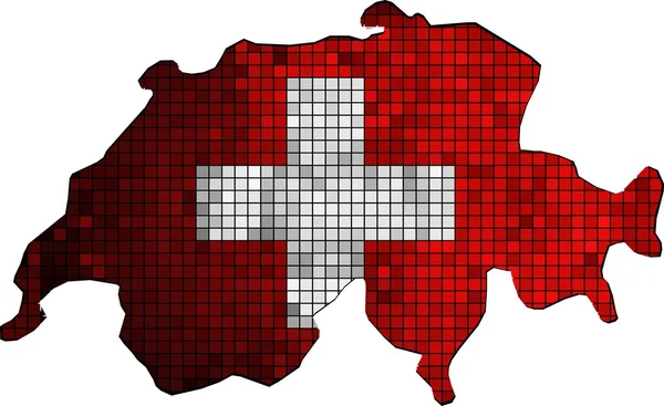 Schweiz Karte Grunge Mosaik — Stockvektor