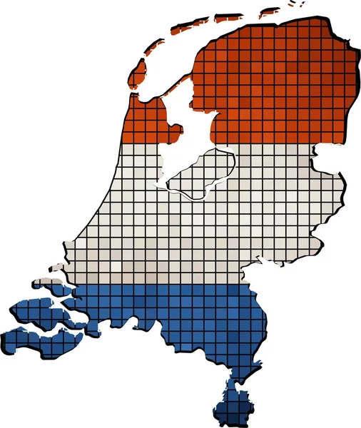 नीदरलैंड नक्शा ग्रंज मोज़ेक — स्टॉक वेक्टर