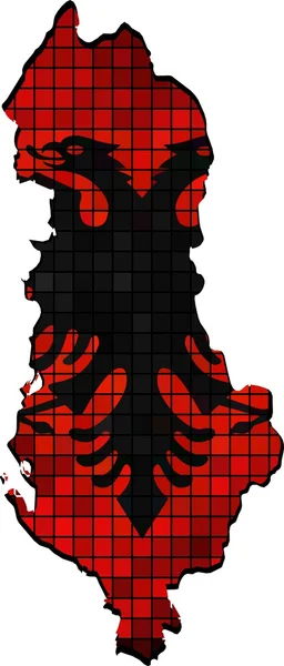 Peta Mosaik Albania Grunge - Stok Vektor