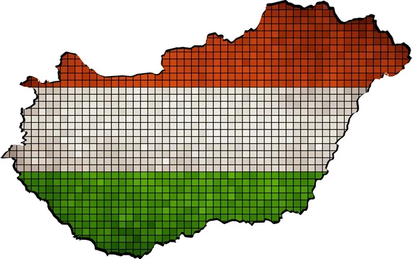 Węgry mapa nieczysty mozaika — Wektor stockowy