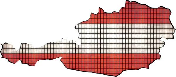 Avusturya harita grunge Mozaik — Stok Vektör