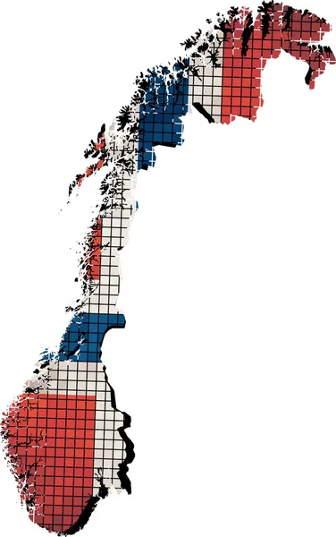 Norvège carte grunge mosaïque — Image vectorielle