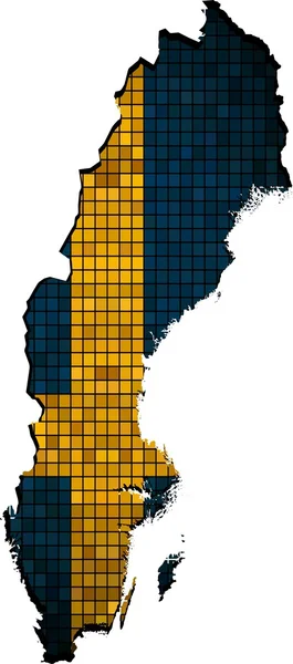 Švédsko mapa grunge mozaika — Stockový vektor