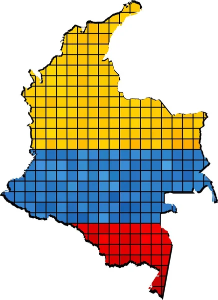 Colombia kaart grunge mozaïek — Stockvector