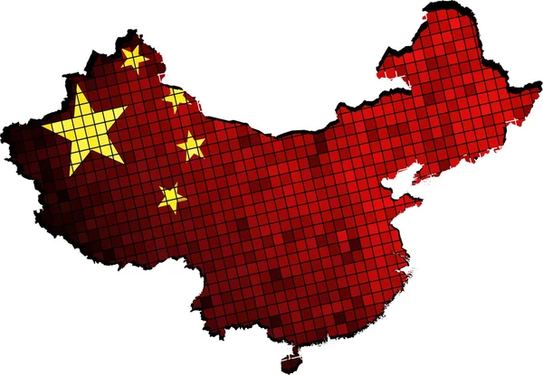 Chine carte grunge mosaïque — Image vectorielle