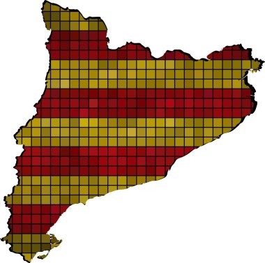 Catalonia map grunge mosaic clipart