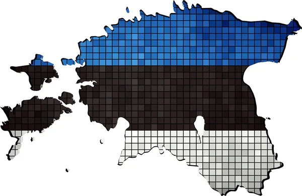 爱沙尼亚地图 grunge 马赛克 — 图库矢量图片