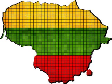Lithuania map grunge mosaic clipart