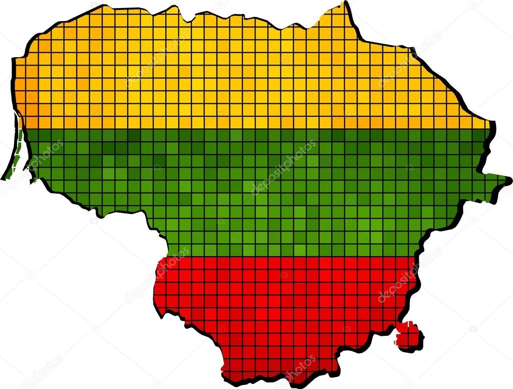 Lithuania map grunge mosaic