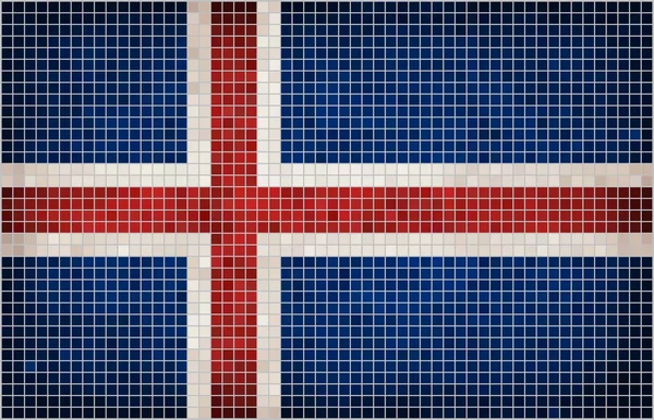 Mosaico Bandeira da Islândia — Vetor de Stock
