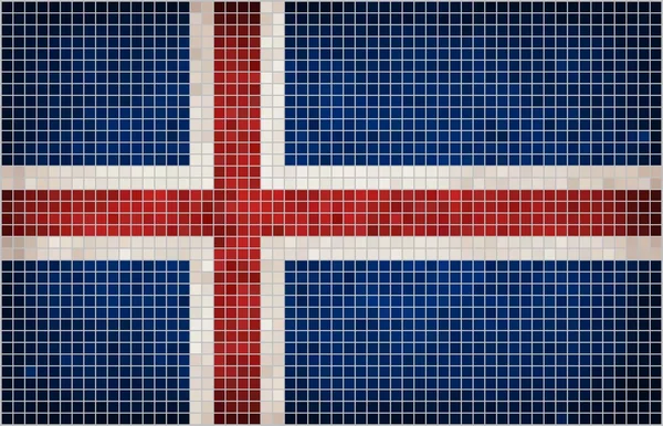 Mosaïque Drapeau de l'Islande — Image vectorielle