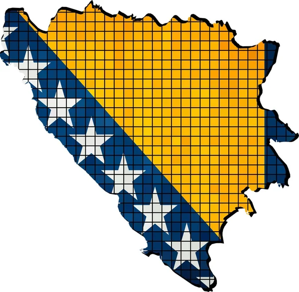 Bosnia and Herzegovina map with flag inside — Stock Vector