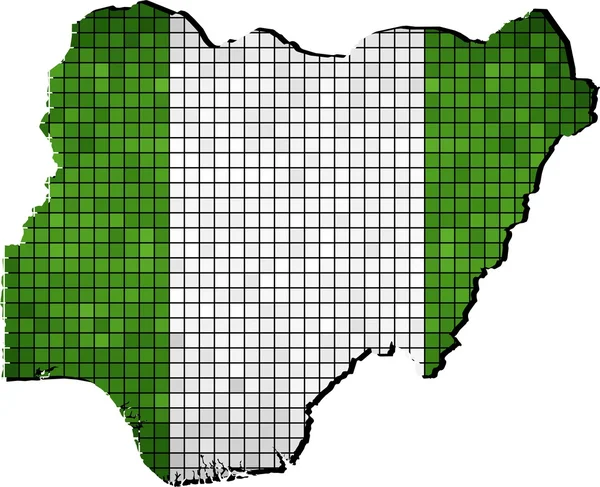 Nigérie mapa s příznakem uvnitř — Stockový vektor