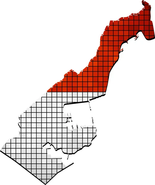 Monaco carte avec drapeau à l'intérieur — Image vectorielle