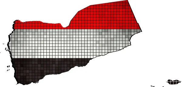 Jemen mapa s příznakem uvnitř — Stockový vektor