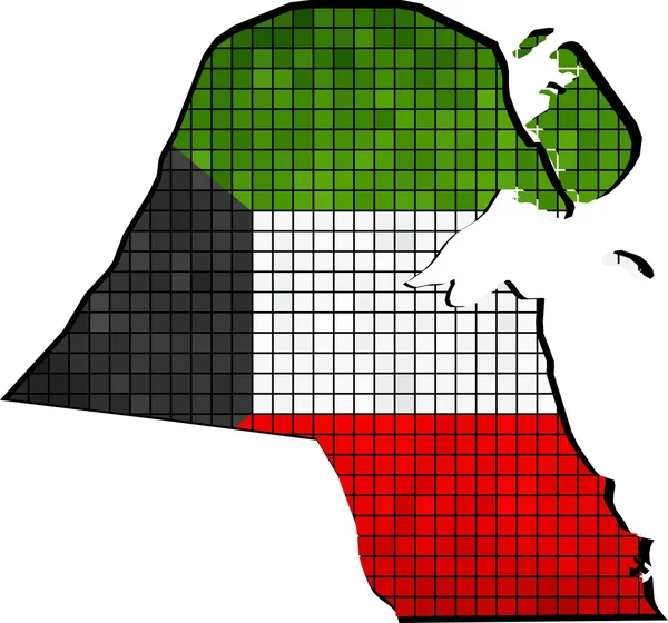 Mapa Kuvajtu s příznakem uvnitř — Stockový vektor