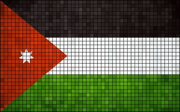 Abstraktní mozaika vlajka Jordan — Stockový vektor