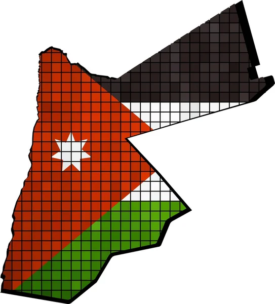 Jordânia mapa com bandeira dentro — Vetor de Stock