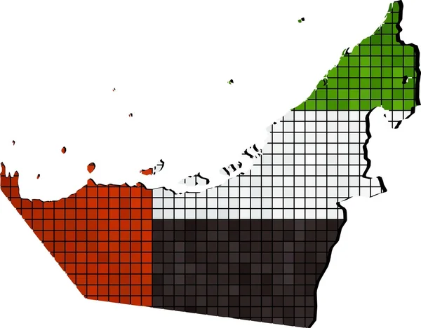 Mapa Spojených arabských emirátů s příznakem uvnitř — Stockový vektor