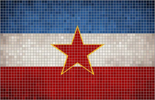 Abstract Mosaic flag of Yugoslavia — Stock Vector