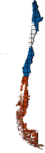 Mapa de Chile con bandera dentro — Archivo Imágenes Vectoriales