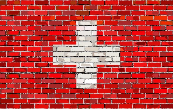 Bandera Grunge de Suiza en una pared de ladrillo — Archivo Imágenes Vectoriales