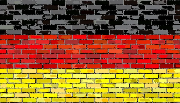 Grunge-Flagge von Deutschland an einer Ziegelwand — Stockvektor