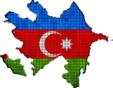 Azerbaycan bayrağı içinde ile haritalar