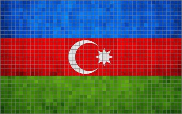 Banderas de mosaico abstractas de Azerbaiyán — Archivo Imágenes Vectoriales