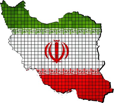 Bayrak içinde Iran Haritası