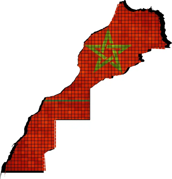 Maroko mapa z flagą wewnątrz — Wektor stockowy