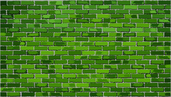 Зеленая кирпичная стена — стоковый вектор
