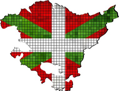 Basque map with flag inside clipart