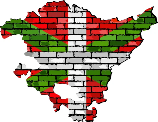 Basque map on a brick wall — Stock Vector