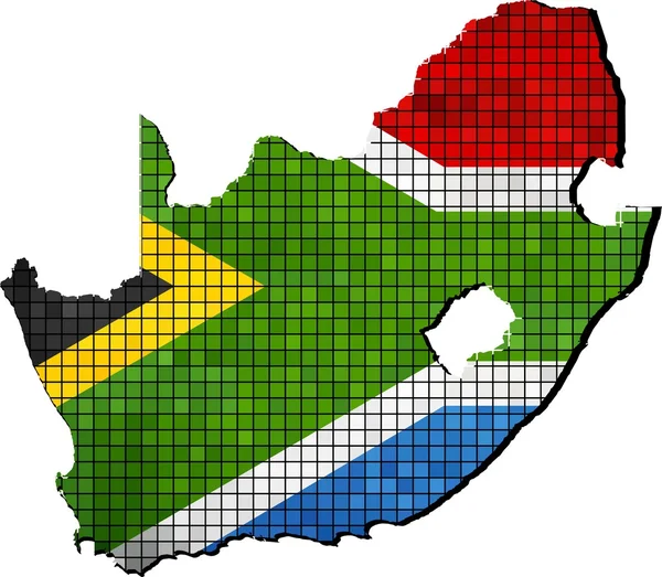 South Africa map with flag inside — Stock Vector