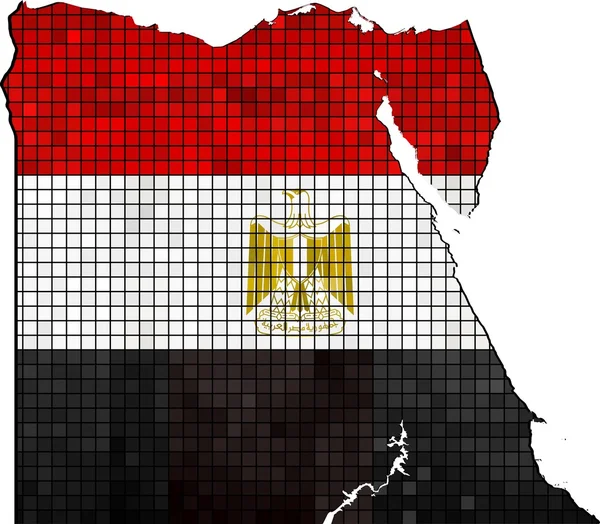 Egipt mapa z flagą wewnątrz — Wektor stockowy