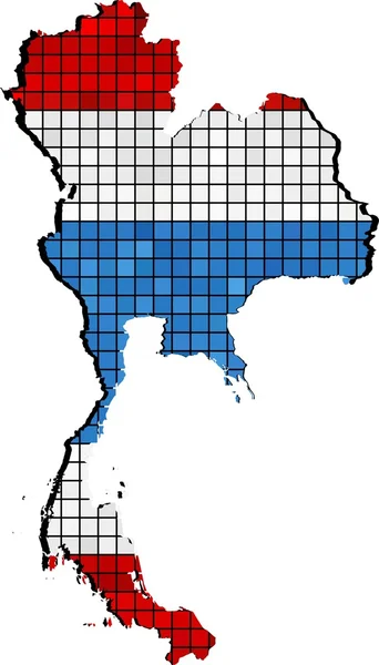 Bayrak içinde Tayland Haritası — Stok Vektör