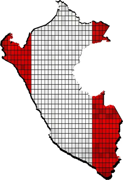 Peru mapa com bandeira dentro —  Vetores de Stock