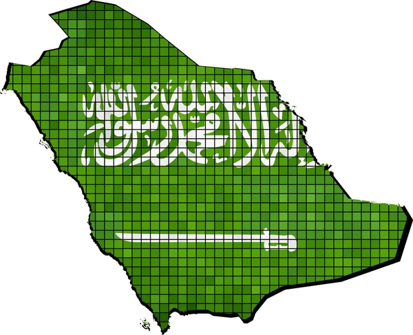 Saúdská Arábie mapa s příznakem uvnitř — Stockový vektor