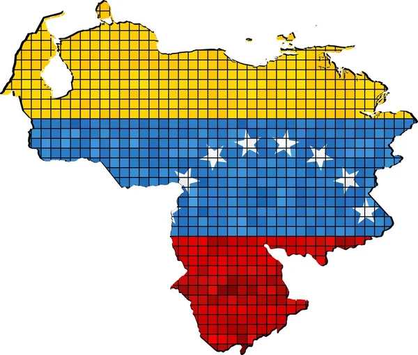 Venezuela map with flag inside — Stock Vector