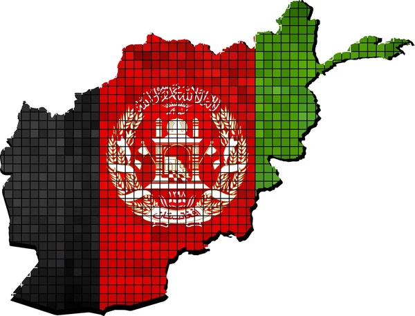 Carte Afghanistan avec drapeau à l'intérieur — Image vectorielle