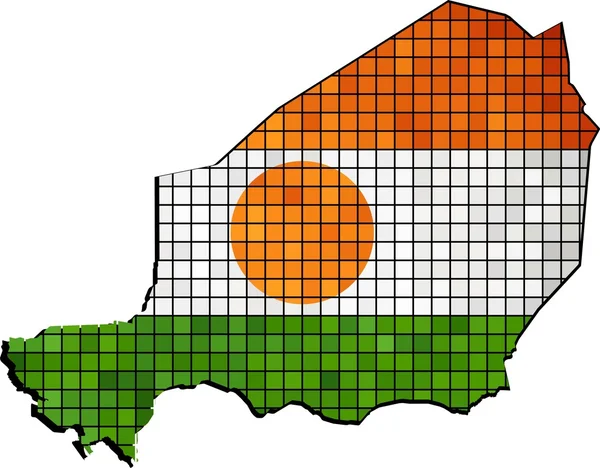 Mapa Nigeru s příznakem uvnitř — Stockový vektor