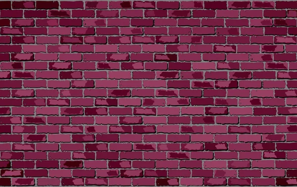 Dunkelrosa - bordeauxrote Ziegelmauer — Stockvektor